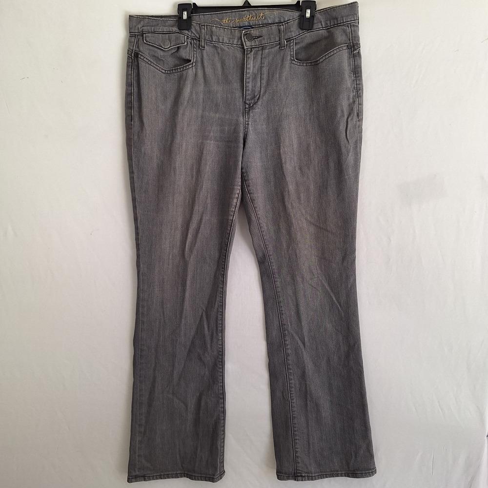 Old Navy‎ Pants Womens 16 Gray Denim Jeans The Sweetheart Bootcut Snap Buttons